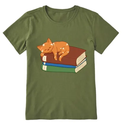 Pagewings Orange Book Cat Unisex Classic T-shirt
