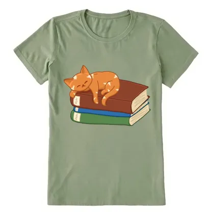 Pagewings Orange Book Cat Unisex Classic T-shirt