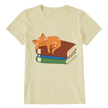Pagewings Orange Book Cat Unisex Classic T-shirt