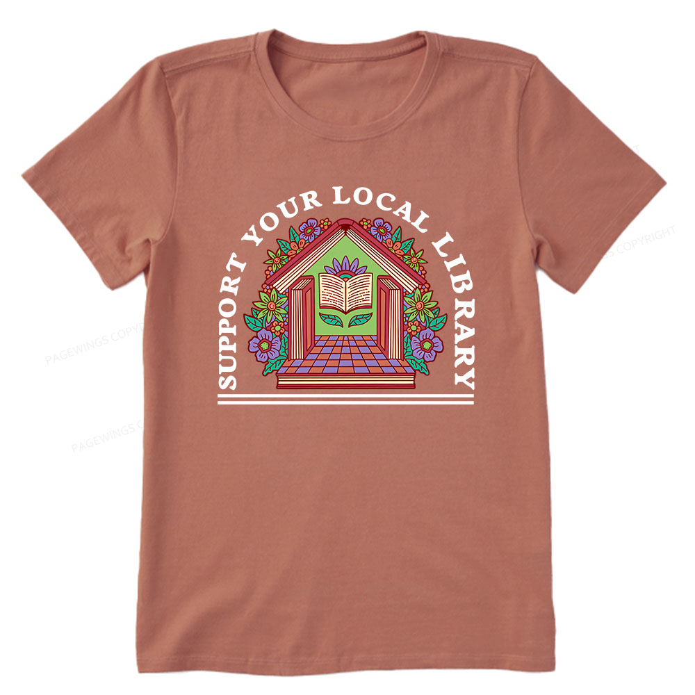 Pagewings Support Your Local Library Unisex Classic T-shirt