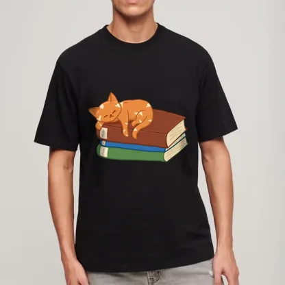 Pagewings Orange Book Cat Unisex Classic T-shirt