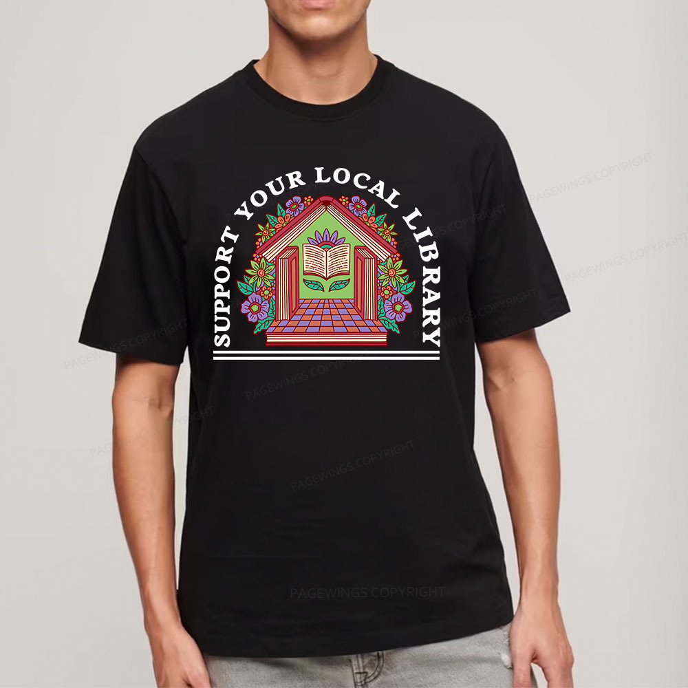 Pagewings Support Your Local Library Unisex Classic T-shirt