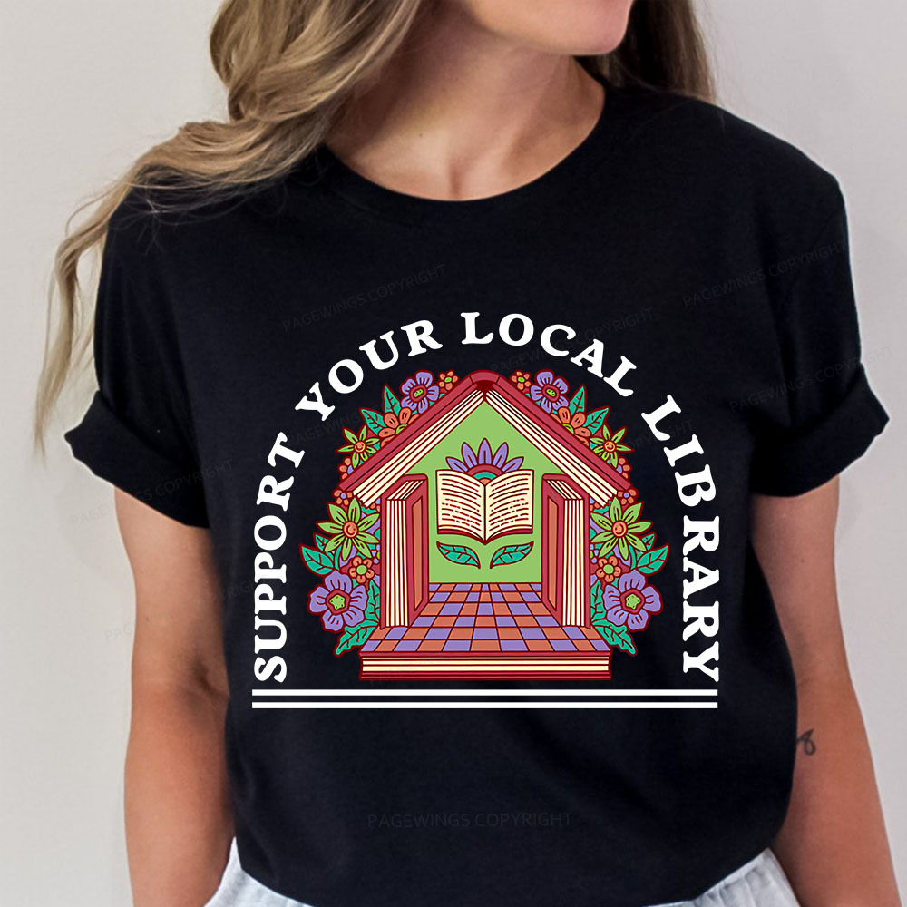 Pagewings Support Your Local Library Unisex Classic T-shirt