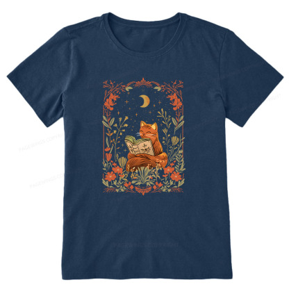 Pagewings Cat Wildflower Book Reading Unisex Classic T-shirt