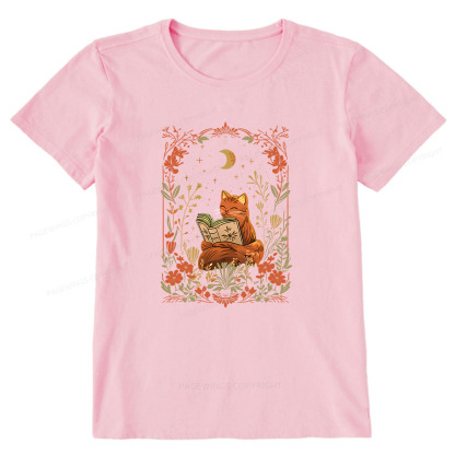 Pagewings Cat Wildflower Book Reading Unisex Classic T-shirt