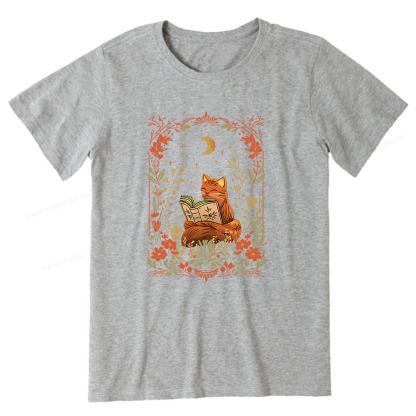 Pagewings Cat Wildflower Book Reading Unisex Classic T-shirt