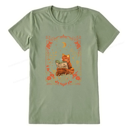 Pagewings Cat Wildflower Book Reading Unisex Classic T-shirt