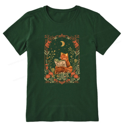 Pagewings Cat Wildflower Book Reading Unisex Classic T-shirt