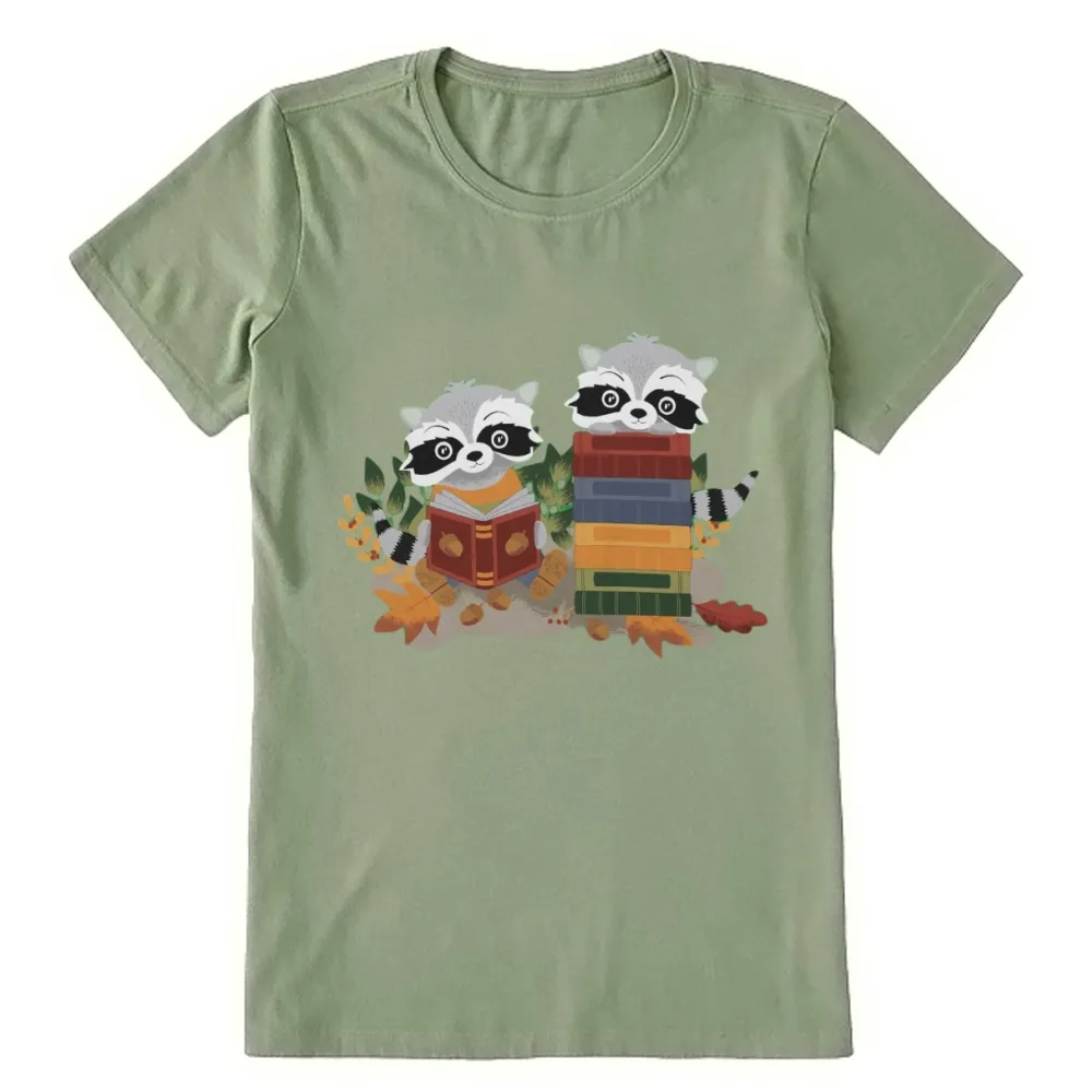 Pagewings Two Raccoons with Books Unisex Classic T-shirt