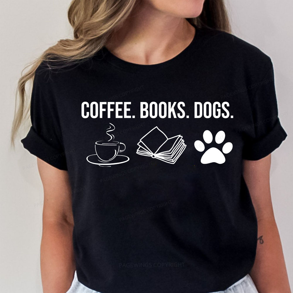 Pagewings Coffee Books and Dogs Unisex Classic T-shirt