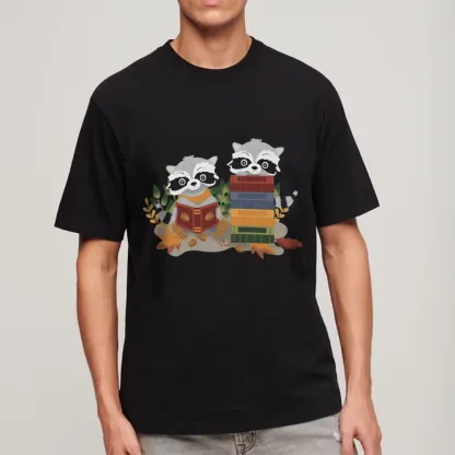 Pagewings Two Raccoons with Books Unisex Classic T-shirt