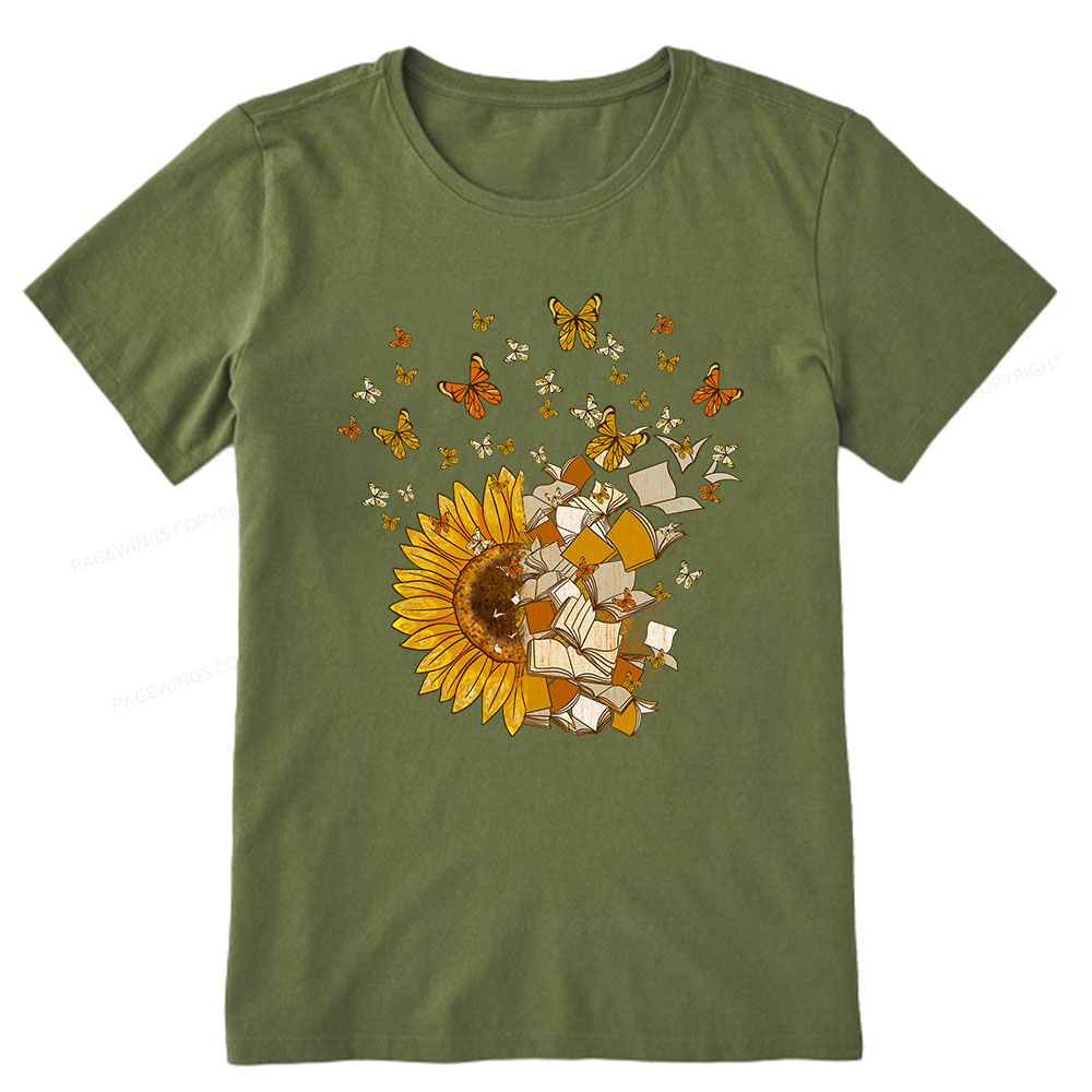 Pagewings Sunflower And Book Harmony Unisex Classic T-shirt
