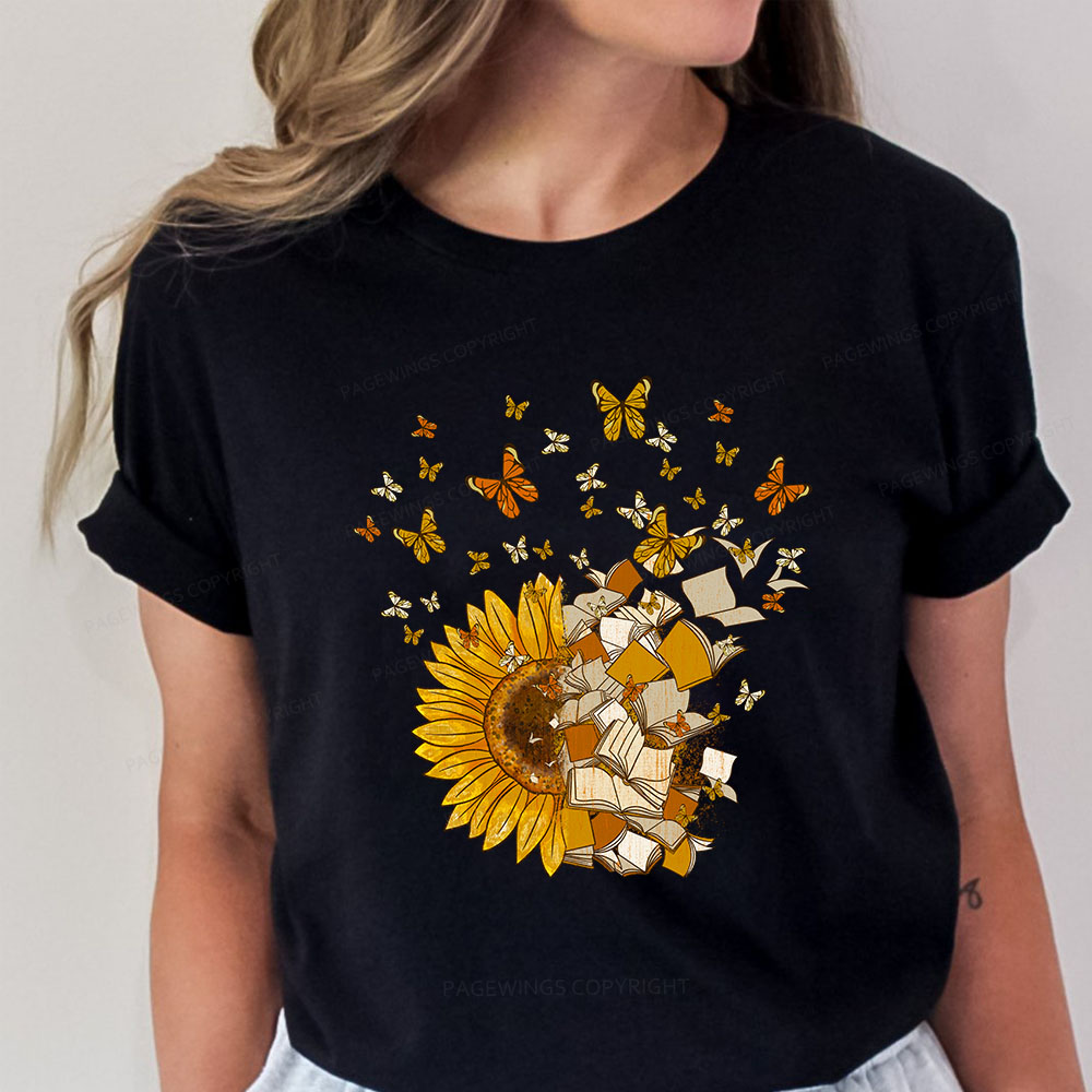 Pagewings Sunflower And Book Harmony Unisex Classic T-shirt