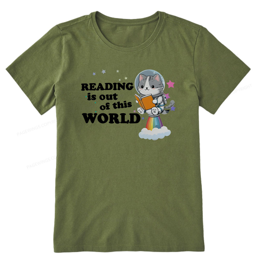 Pagewings Cat Reading in Space Unisex Classic T-shirt