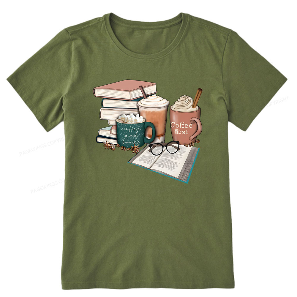 Pagewings Books Lover Coffee Unisex Classic T-shirt