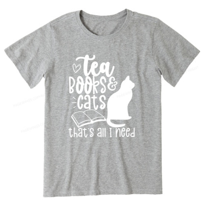 Pagewings Tea Books Cats That's All I Need Unisex Classic T-shirt