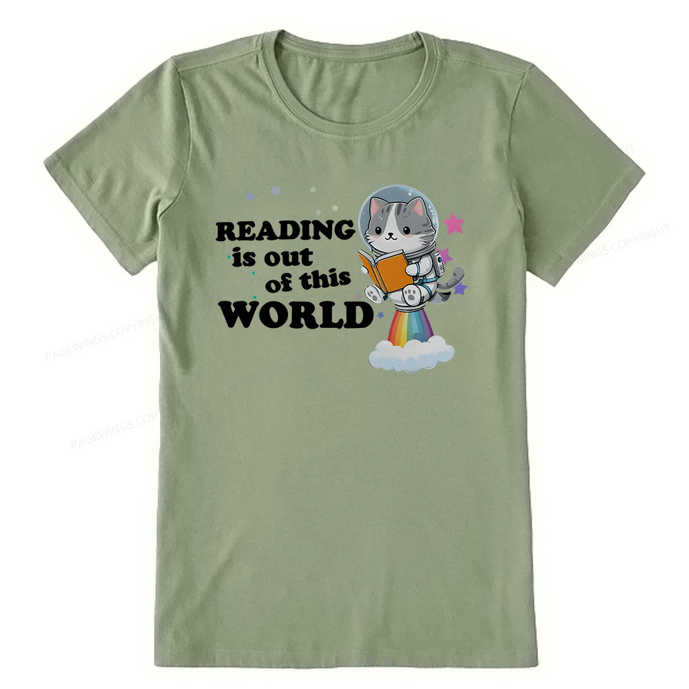 Pagewings Cat Reading in Space Unisex Classic T-shirt
