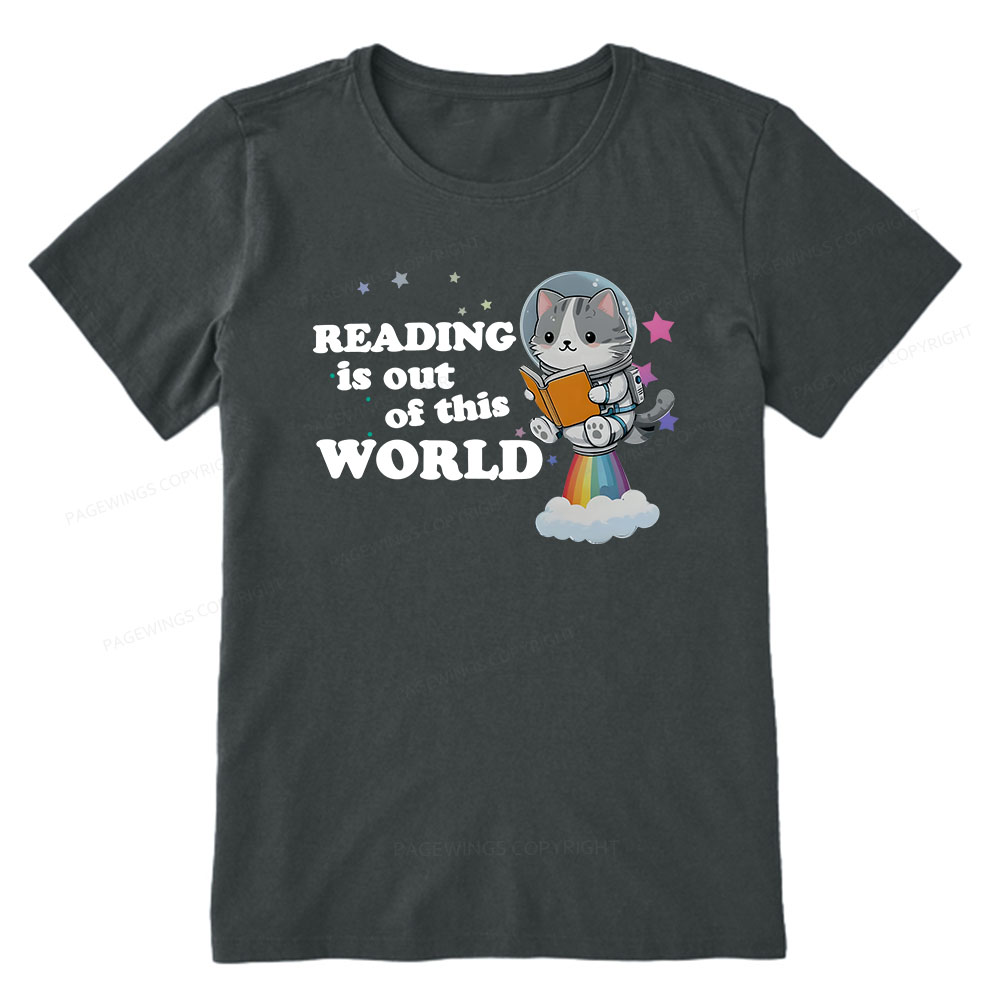 Pagewings Cat Reading in Space Unisex Classic T-shirt