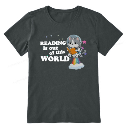 Pagewings Cat Reading in Space Unisex Classic T-shirt