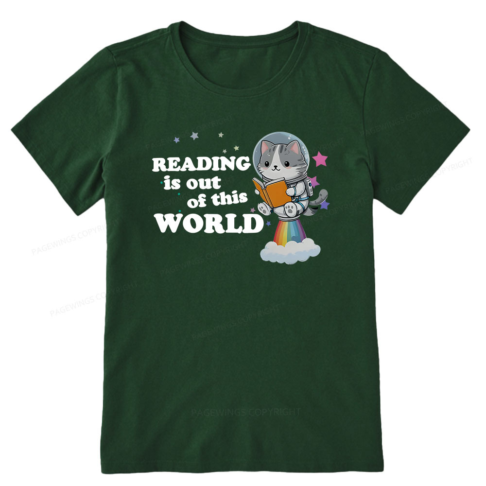 Pagewings Cat Reading in Space Unisex Classic T-shirt