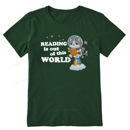 Pagewings Cat Reading in Space Unisex Classic T-shirt
