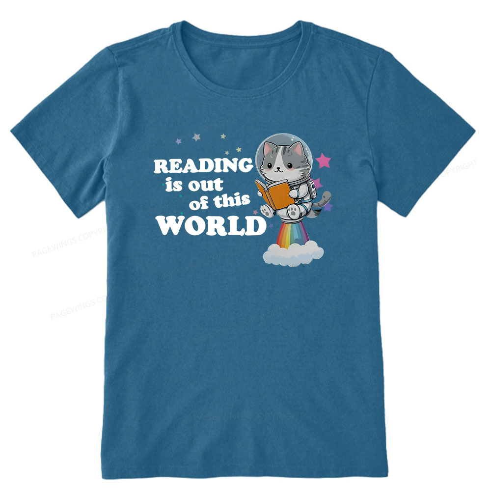 Pagewings Cat Reading in Space Unisex Classic T-shirt