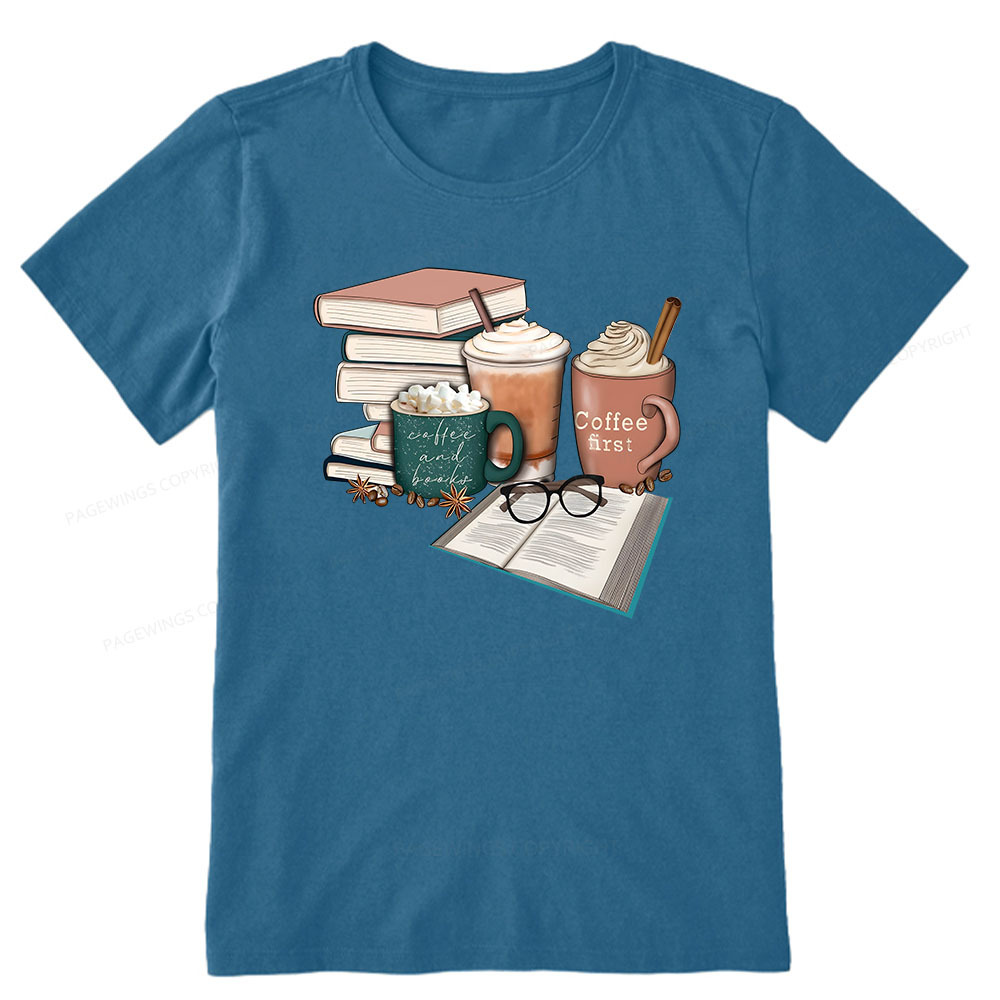 Pagewings Books Lover Coffee Unisex Classic T-shirt