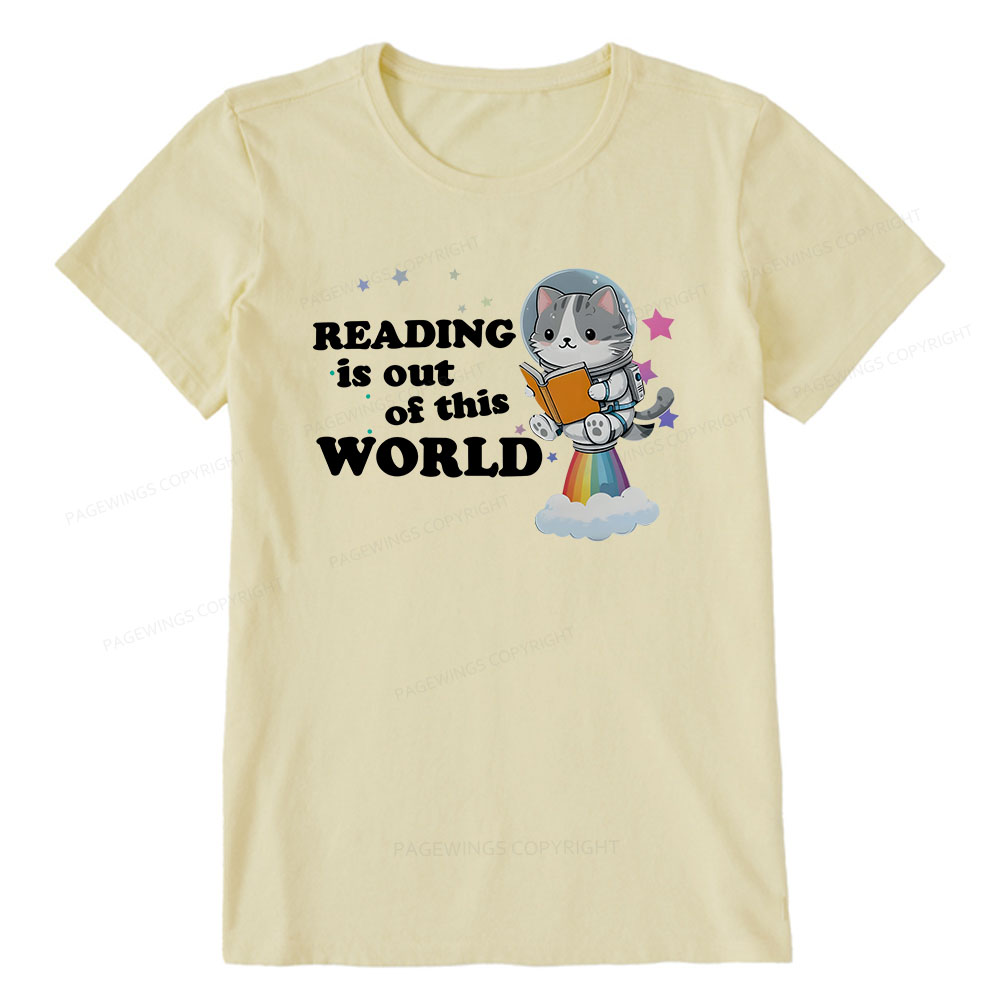 Pagewings Cat Reading in Space Unisex Classic T-shirt