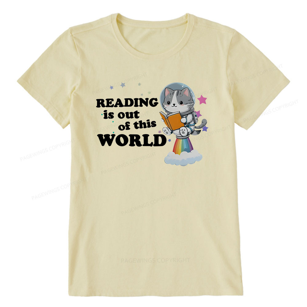 Pagewings Cat Reading in Space Unisex Classic T-shirt