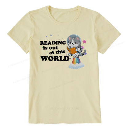 Pagewings Cat Reading in Space Unisex Classic T-shirt