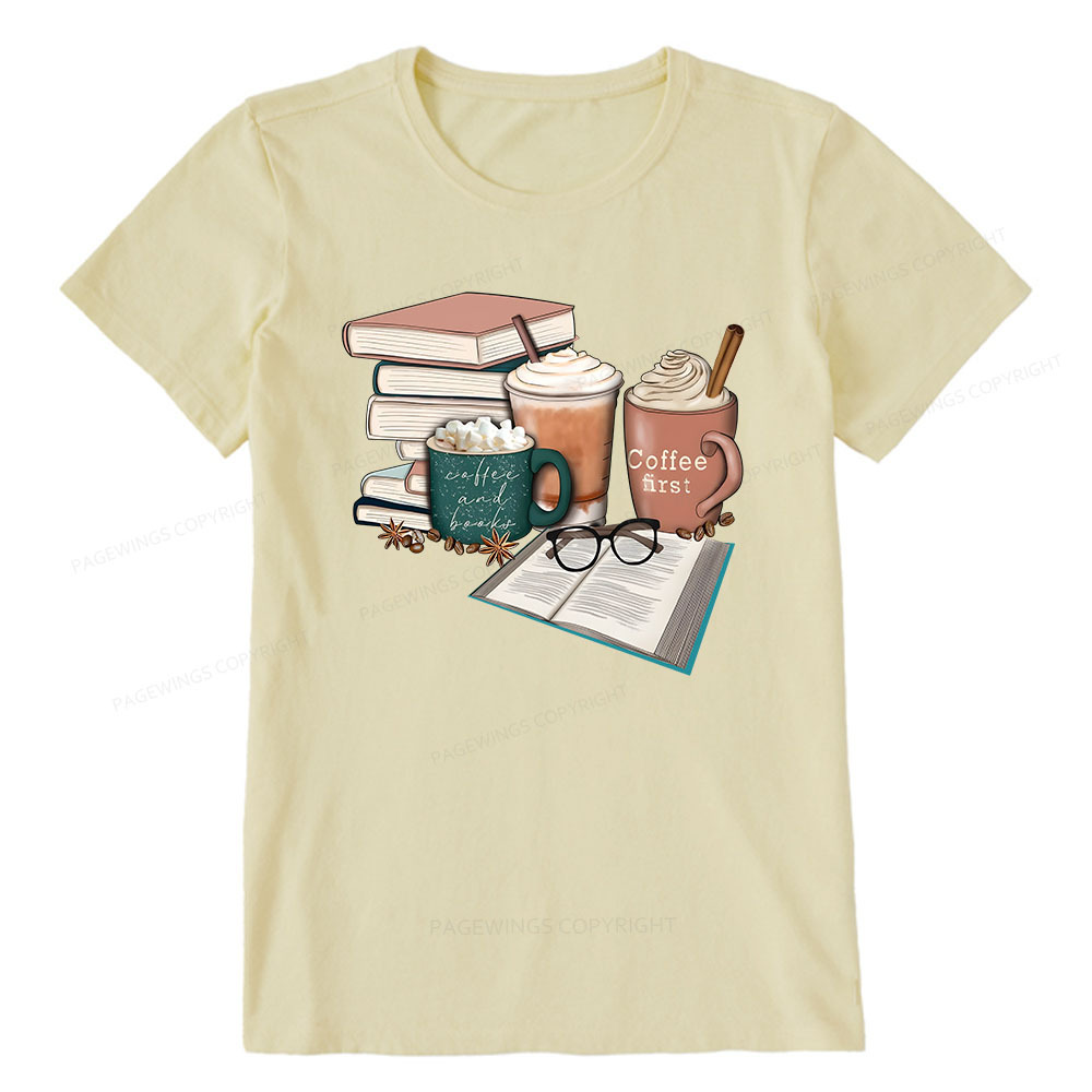Pagewings Books Lover Coffee Unisex Classic T-shirt