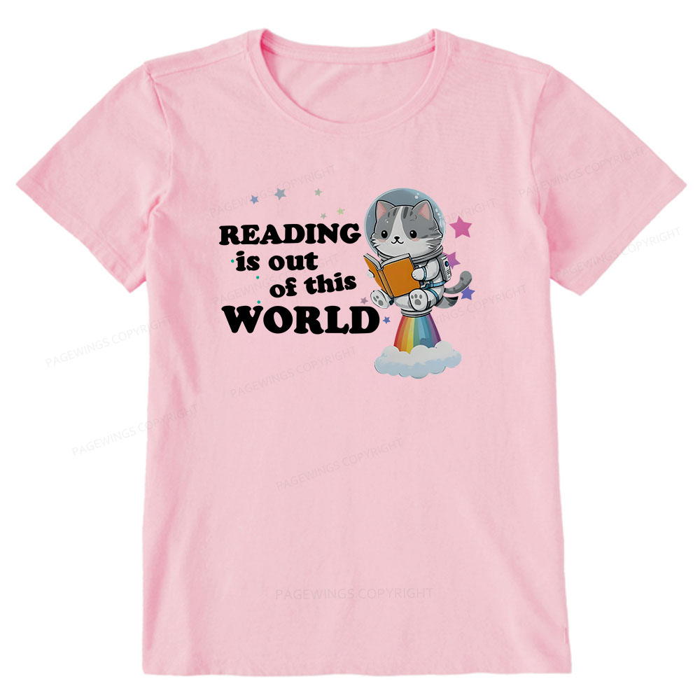 Pagewings Cat Reading in Space Unisex Classic T-shirt