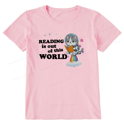 Pagewings Cat Reading in Space Unisex Classic T-shirt