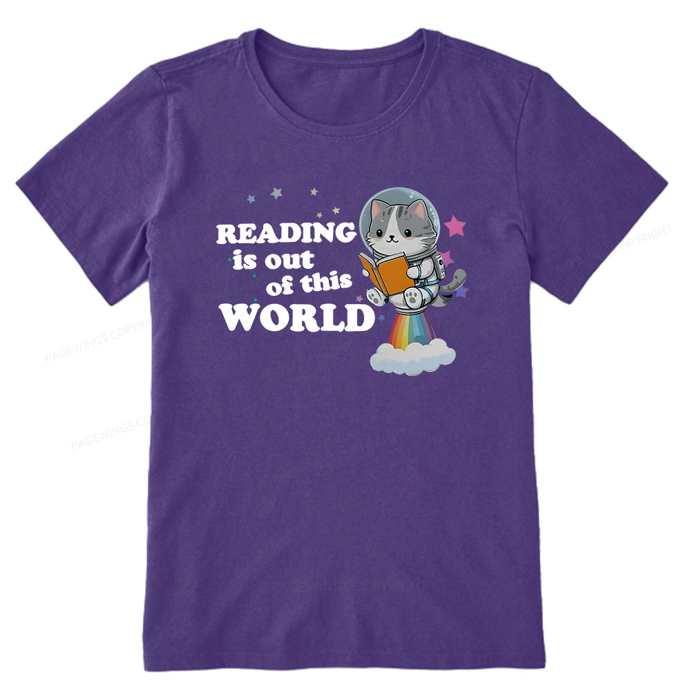 Pagewings Cat Reading in Space Unisex Classic T-shirt