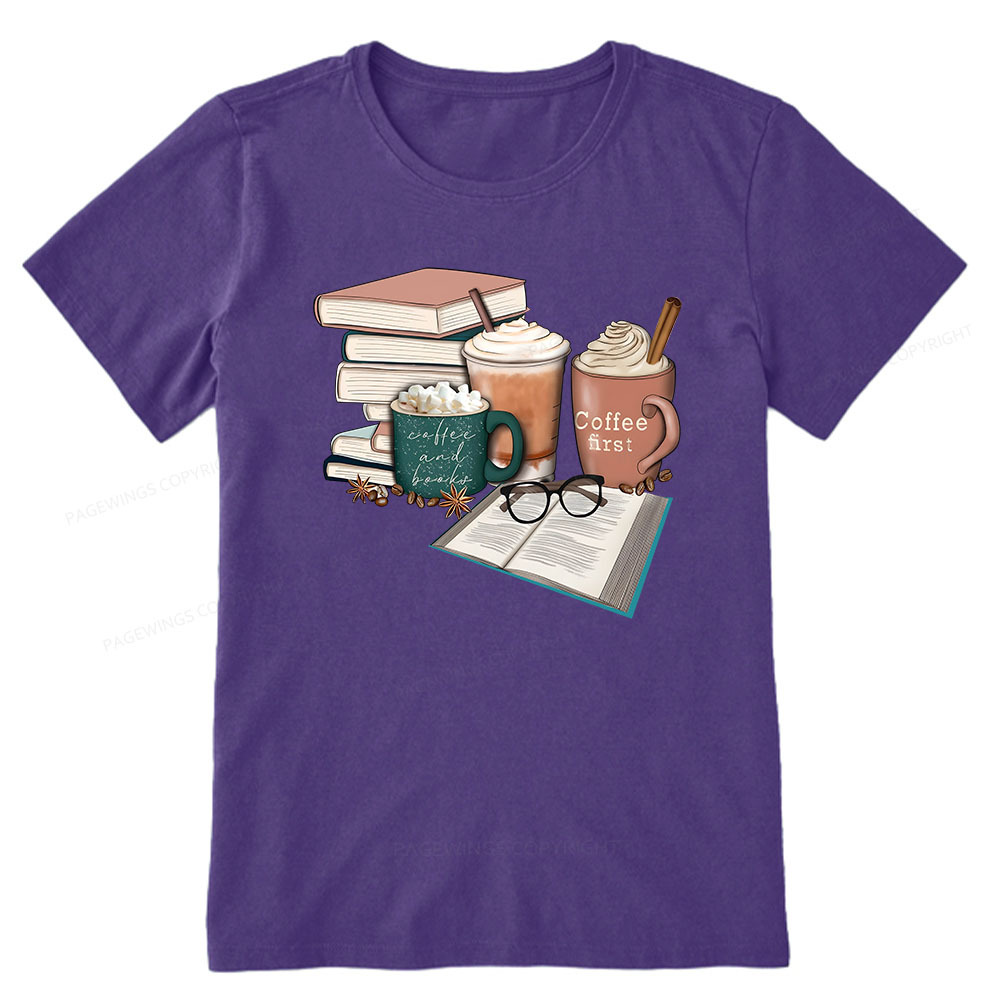 Pagewings Books Lover Coffee Unisex Classic T-shirt