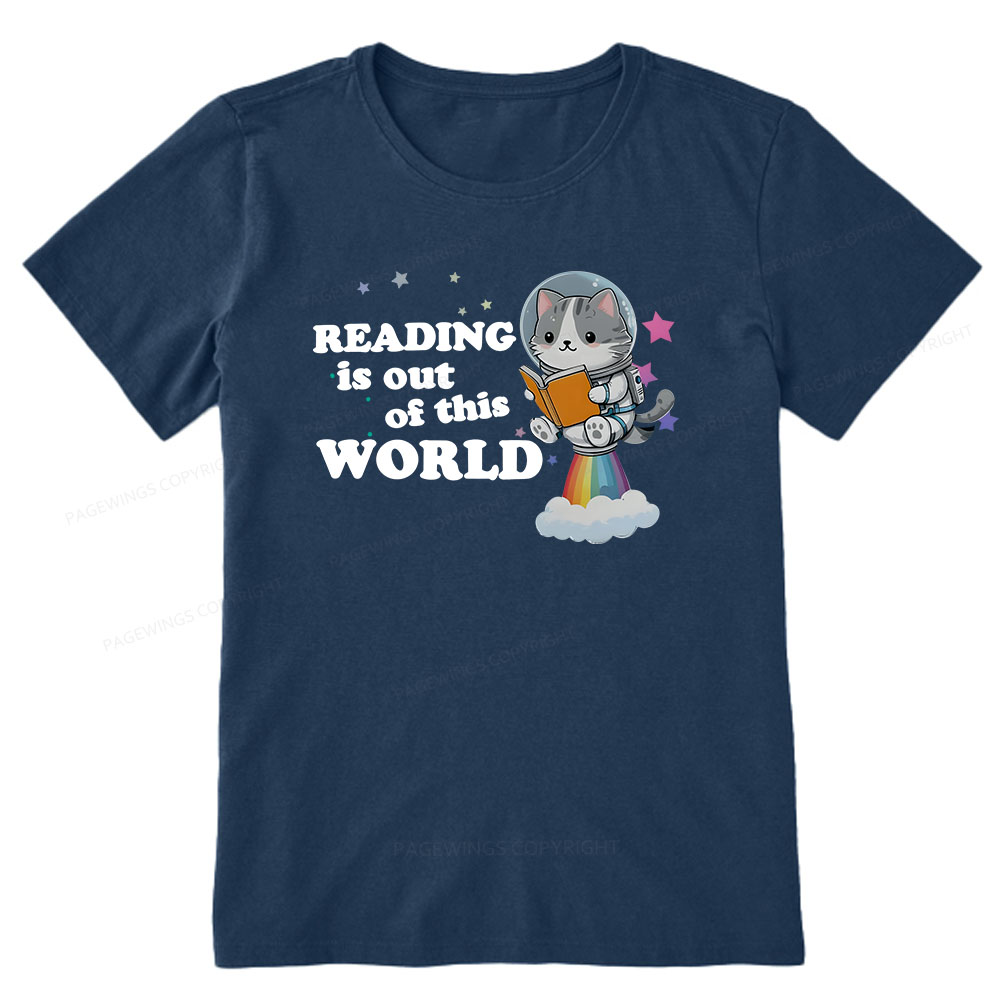 Pagewings Cat Reading in Space Unisex Classic T-shirt
