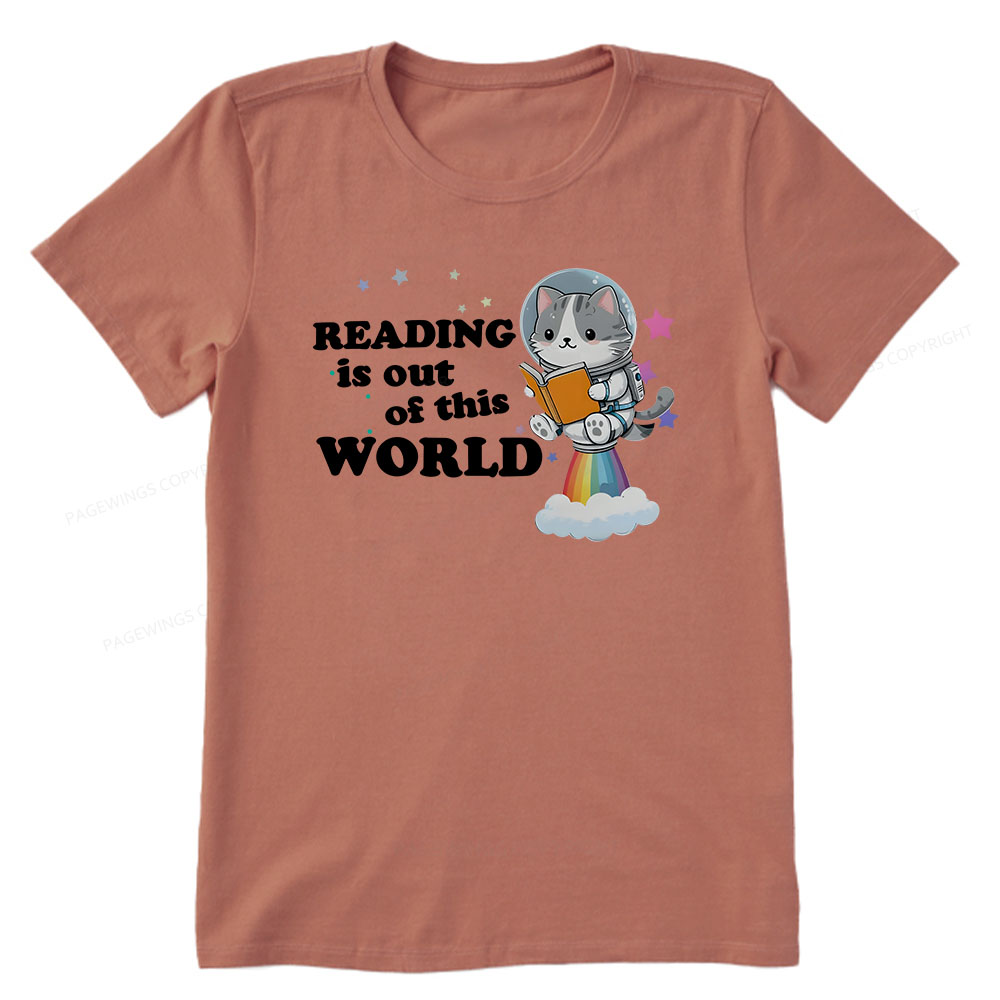 Pagewings Cat Reading in Space Unisex Classic T-shirt