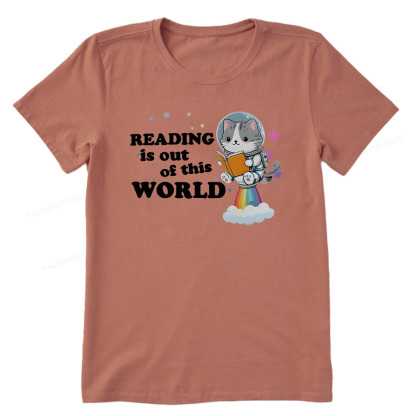 Pagewings Cat Reading in Space Unisex Classic T-shirt