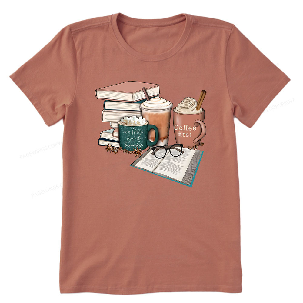 Pagewings Books Lover Coffee Unisex Classic T-shirt
