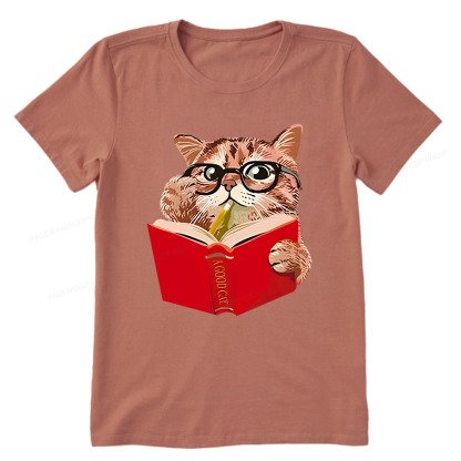 Pagewings Cat Reading Book Shirt, Books and Cats Unisex Classic T-shirt