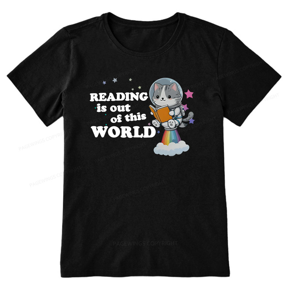 Pagewings Cat Reading in Space Unisex Classic T-shirt