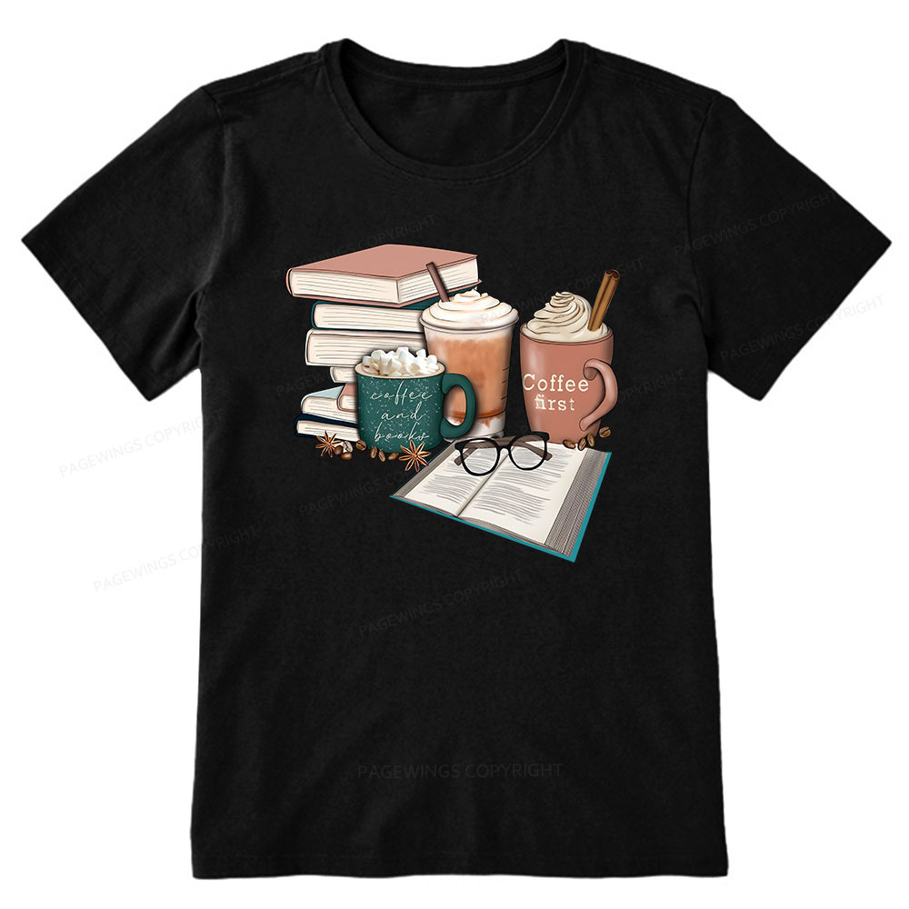 Pagewings Books Lover Coffee Unisex Classic T-shirt