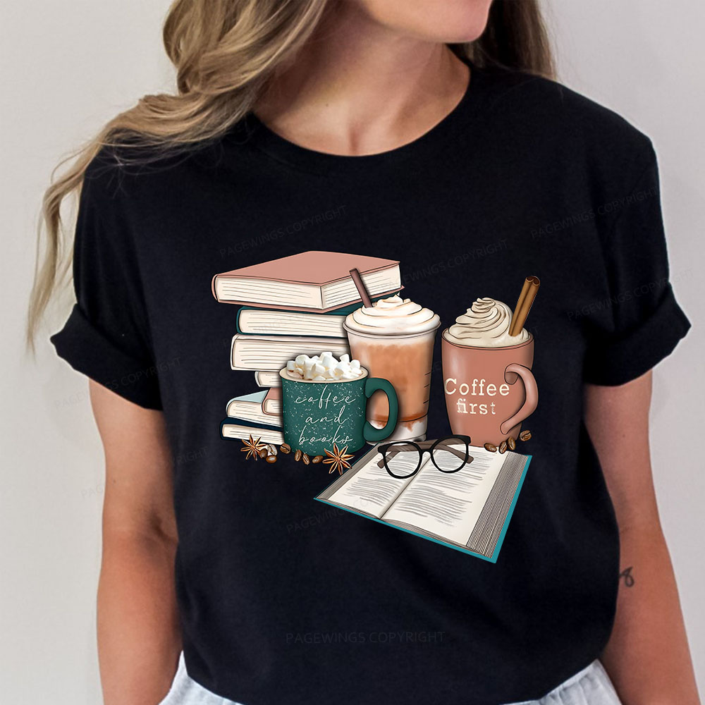 Pagewings Books Lover Coffee Unisex Classic T-shirt