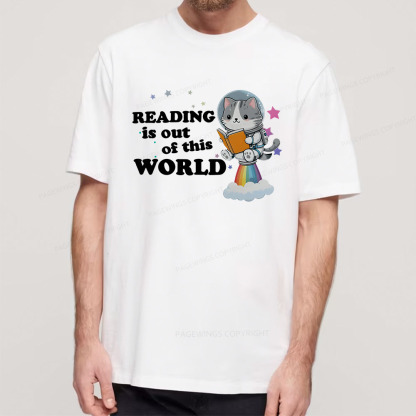 Pagewings Cat Reading in Space Unisex Classic T-shirt