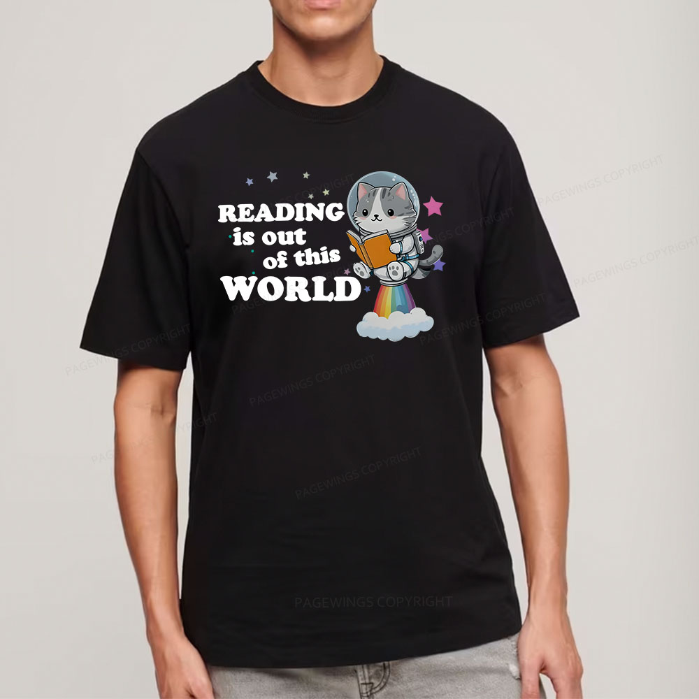 Pagewings Cat Reading in Space Unisex Classic T-shirt