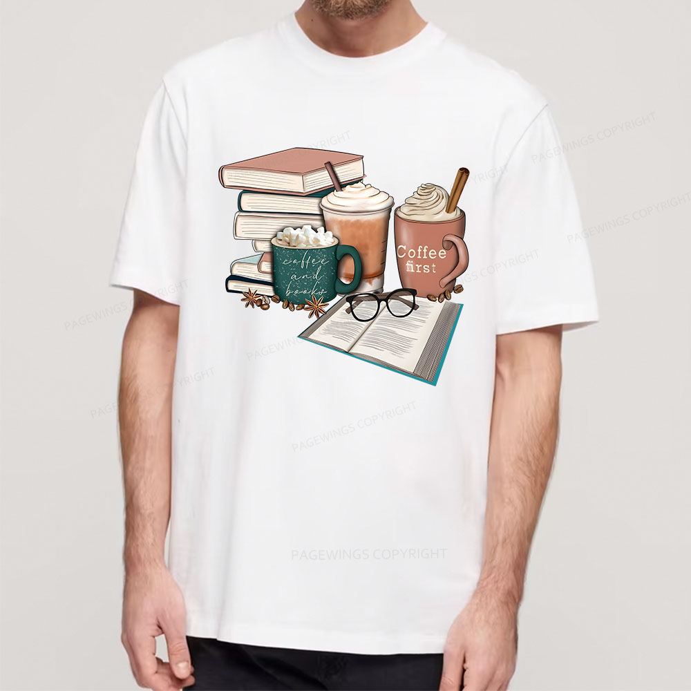 Pagewings Books Lover Coffee Unisex Classic T-shirt