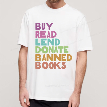 Pagewings Buy Read Lend Donate Banned Books Unisex Classic T-shirt