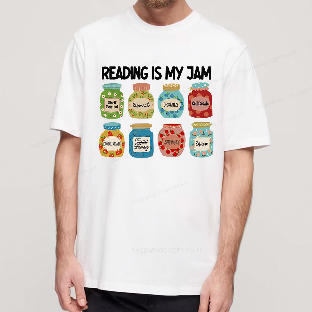 Pagewings Reading is My Jam Bookworm Unisex Classic T-shirt
