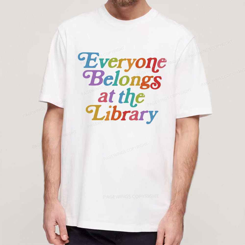 Pagewings Everyone belongs at the library Unisex Classic T-shirt