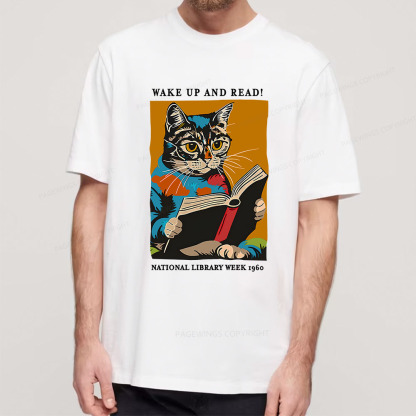 Pagewings Cat Reading Poster Unisex Classic T-shirt